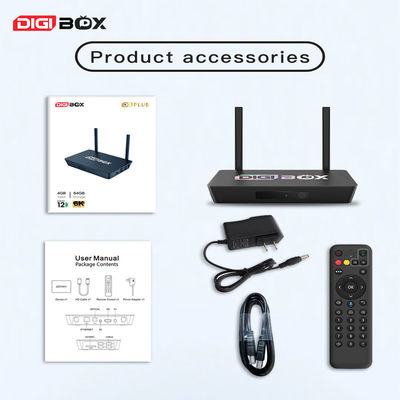 Digibox 4GB 64GB TV Box 4K HDR Android TV Box Lettore multimediale in streaming remoto