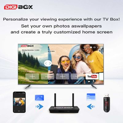 Digbox 64GB Android 12 Box 4K 60fps 6K 30fps TV Box con controllo vocale